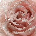 Kerstornament - Roos op klip - Licht roze - 14cm