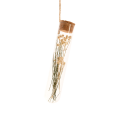 Glazen kerstornament - Reageerbuis met droogbloemen - Wit - 15cm
