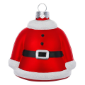 Glazen kerstornament - Kerstmanpak - Rood en wit - 8cm