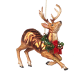 Goodwill glazen kerstornament - Edelhert met kerstkrans