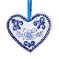 Kurt Adler kerstornament - Hart - Delfts Blauw