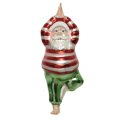 Glazen kerstornament - Kerstman - In yoga positie