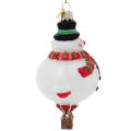 Kurt Adler kerstornament - Luchtballon sneeuwpop
