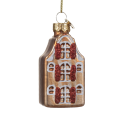 Glazen kerstornament - Mini grachtenpand - Bruin