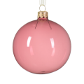 Glazen kerstbal - Helder - Roze