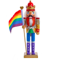 Kurt Adler notenkraker - Pride - Met regenboog vlag