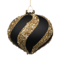 Goodwill kerstbal - Ui met Swirl - Zwart