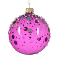 Glazen kerstbal - Met glitters - 8cm