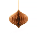 Only Natural papieren honeycomb kerstbal - Olijf-vorming - Goud - 12,5cm