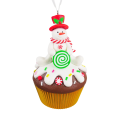 Kurt Adler kerstornament - Cupcake met sneeuwpop