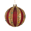 Goodwill kerstbal - Met strepen - 10cm