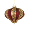 Goodwill kerstbal - Met strepen - 10cm