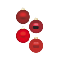 Inge Glas glazen kerstballen - Set van 12 - Rood - 8cm