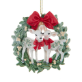 Kurt Adler kerstornament - Mistletoe krans met herten