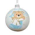 Decoris kerstbal - Met teddybeer - 10cm