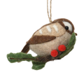 Decoris kerstornament - Vogel op hulsttak