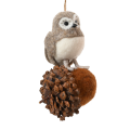 Decoris kerstornament - Uil op eikel
