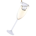 Kurt Adler kerstornament - Champagne glas