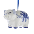 Kurt Adler kerstornament - Varken - Delfts Blauw