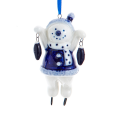 Kurt Adler kerstornament - Sneeuwpop met schaatsen