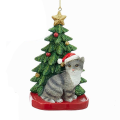 Kurt Adler kerstornament - Kat met kerstboom