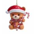 Kurt Adler kerstornament - Teddybeer met zuurstok