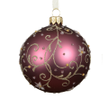 Decoris kerstbal - Met bloemen - 8cm