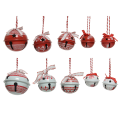 Metalen belletjes - Rood en wit met opdruk - Set van 14