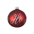 Glazen kerstbal - Met ho-ho-ho - Rood - 8cm
