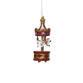 Kerstornament - Houten mini carrousel - Wijnrood